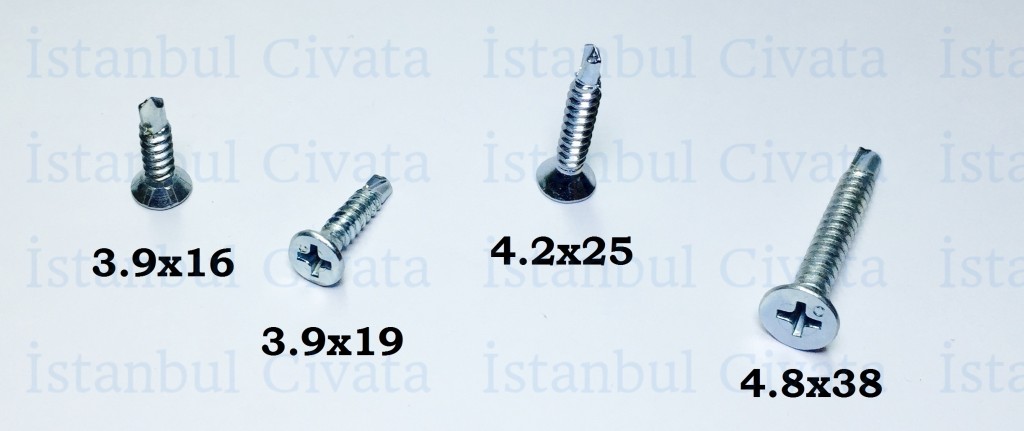 havşa başlı matkap uçlu vida